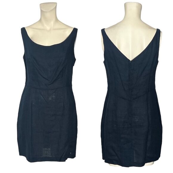 Esprit Dress sz 11 Vintage Linen Y2K Mini Dress Navy Size 11 - Picture 1 of 6
